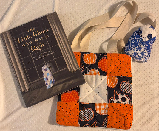 Limited Edition Quilted Boo Basket Tote – Handmade Halloween Gift Set